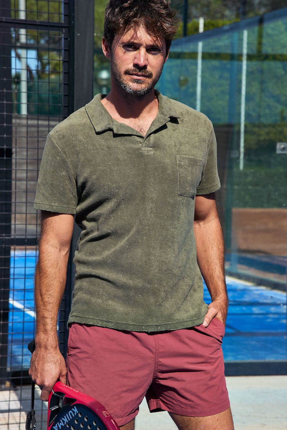 Short de bain - Uni brique