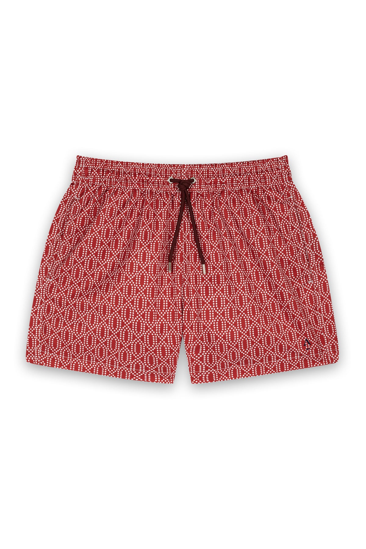 Short de bain à motif bordeaux
