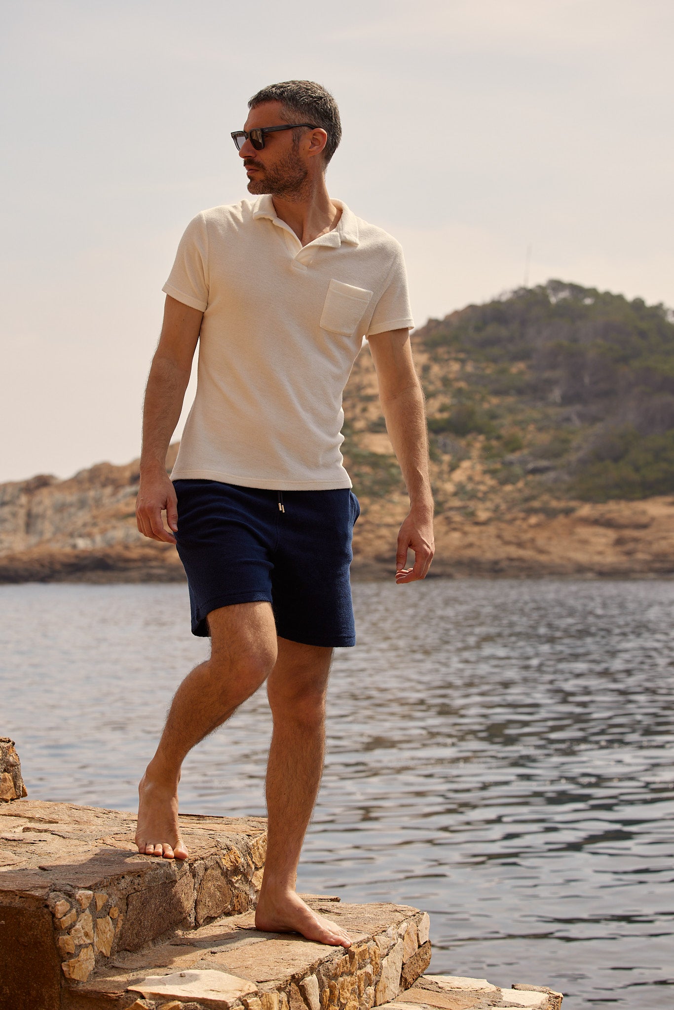 Short éponge bleu marine