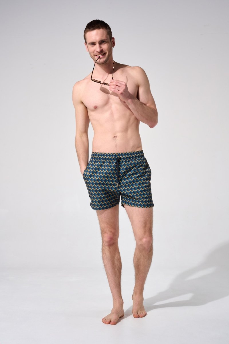 maillot de bain homme zellige vert