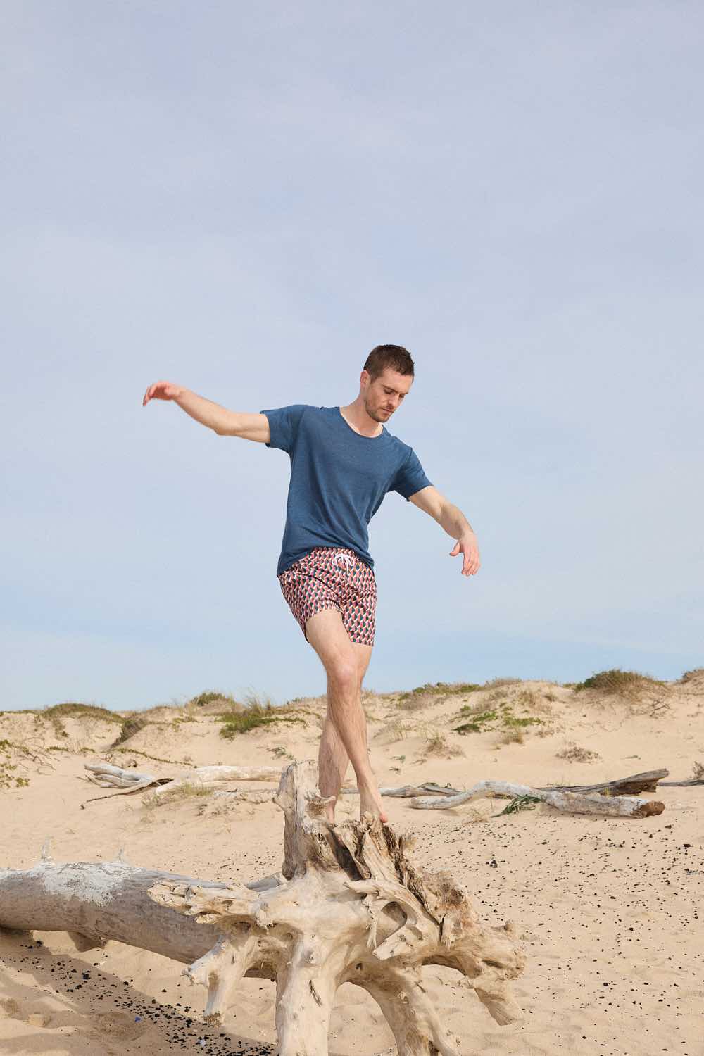 tshirt en lin bleu homme
