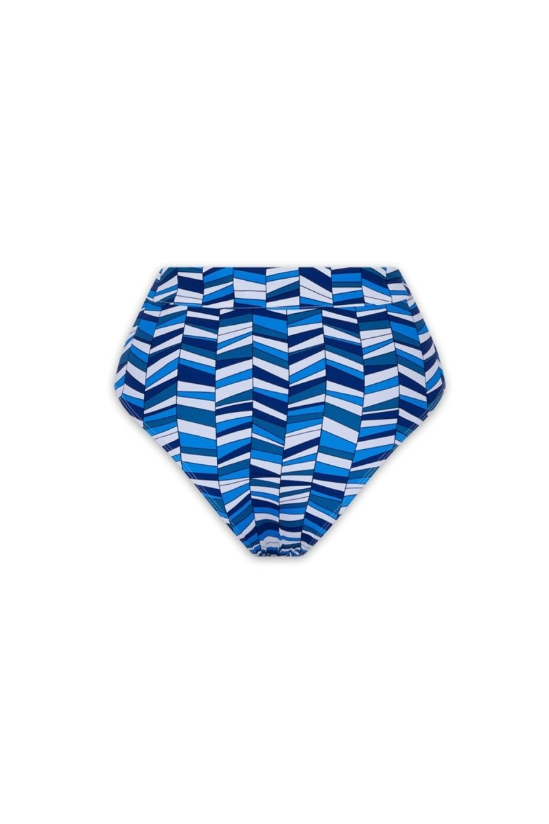 Culotte haute de maillot de bain bleu