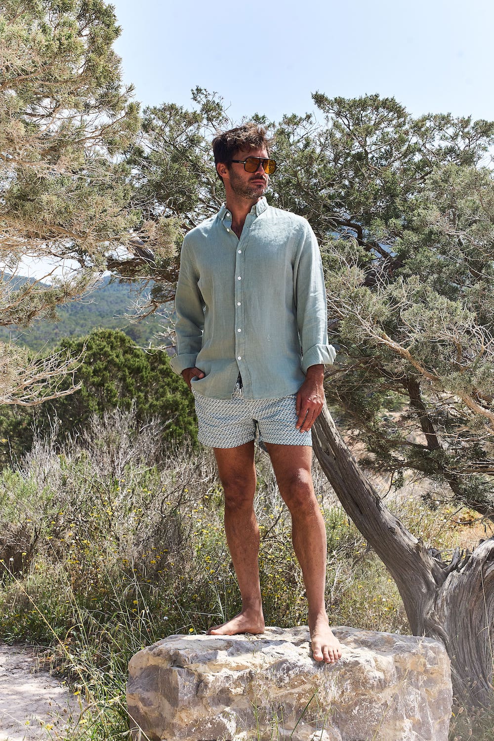 Sage linen shirt