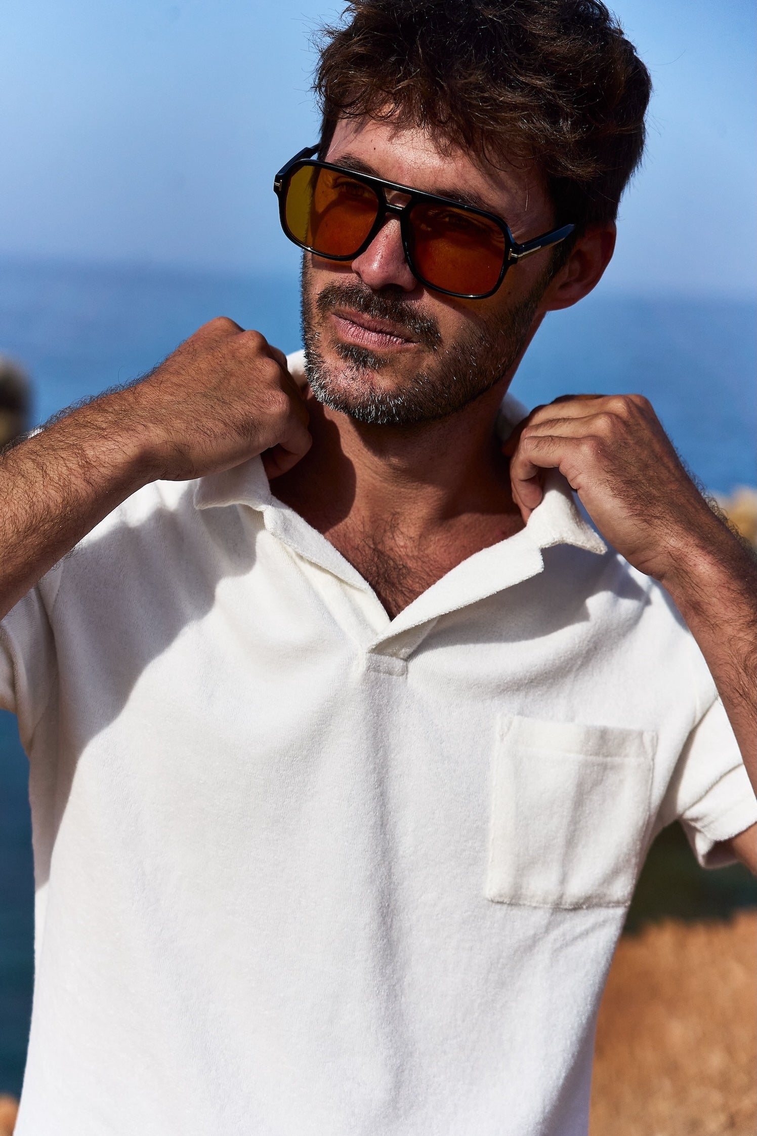 Polo Eponge blanc