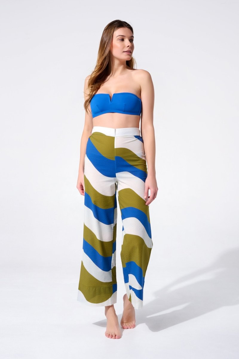 Bandeau de maillot de bain uni bleu 