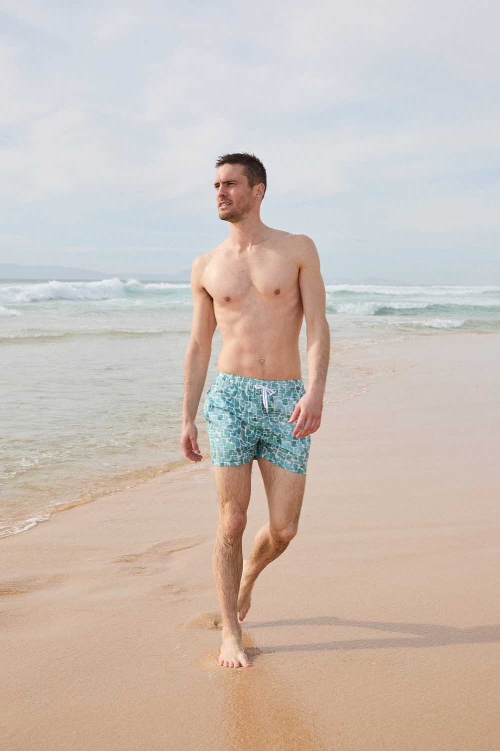 maillot de bain homme derive turquoise