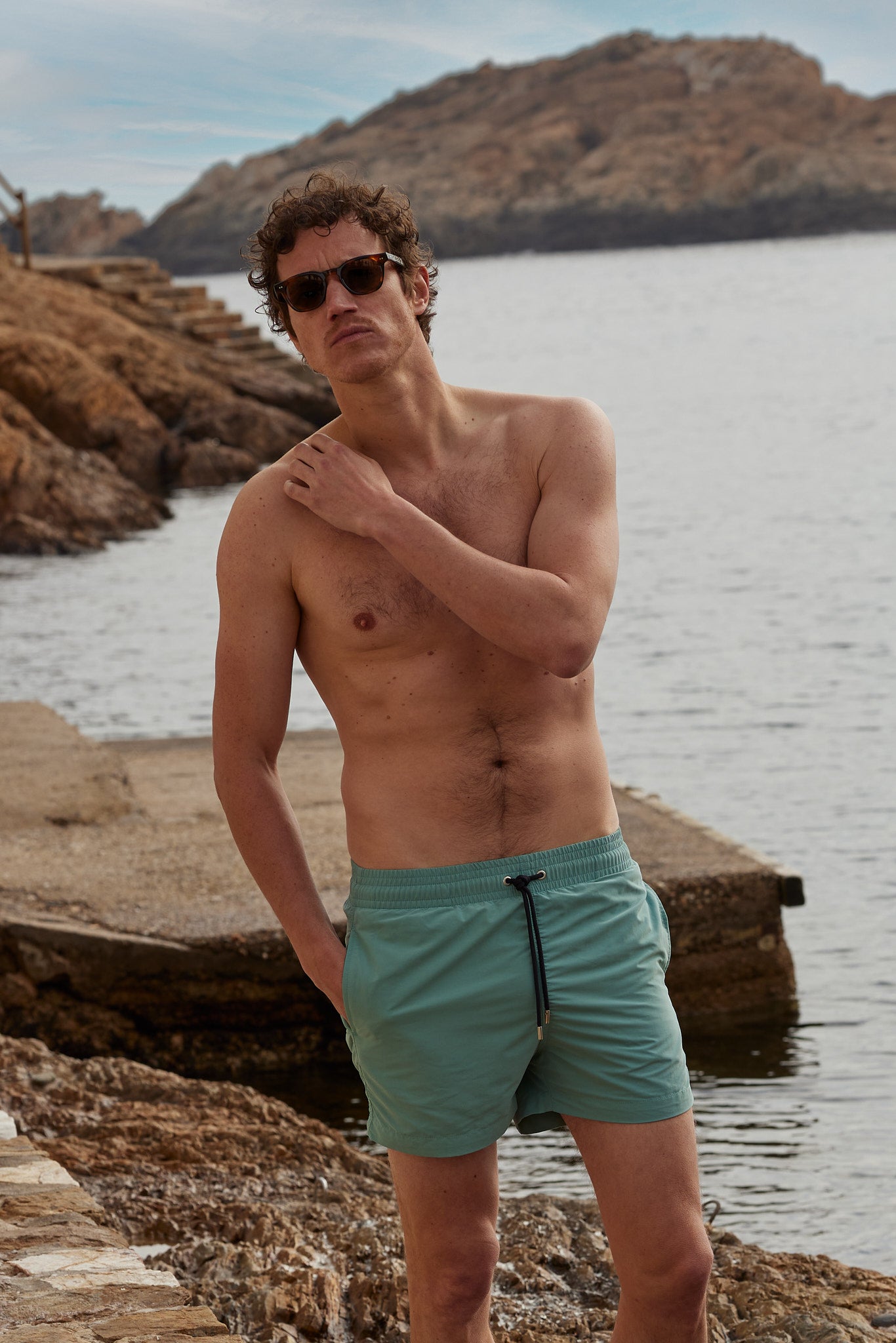maillot de bain vert homme